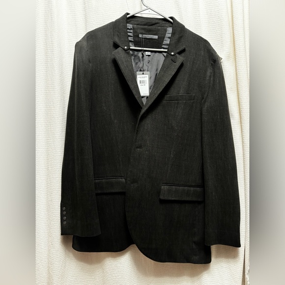 NWT John Varvatos blazer size 54 dark gray/black cotton - Picture 5 of 8